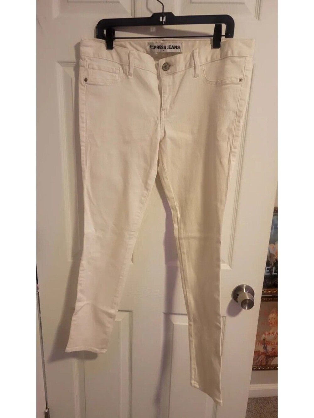 EXPRESS JEANS STELLA LOW RISE LEGGING JEANS - WHITE - SIZE 12 - NWOT